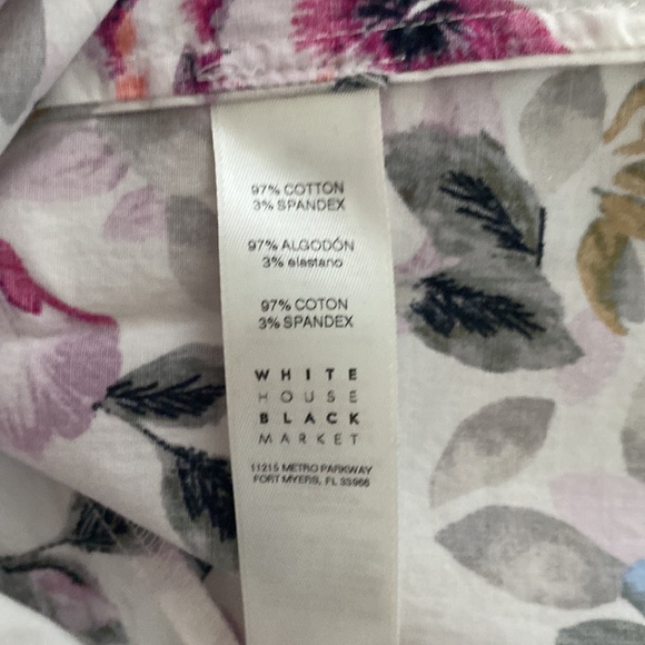 WHBM White House Black Market Floral Top Size 4 - Picture 5 of 5